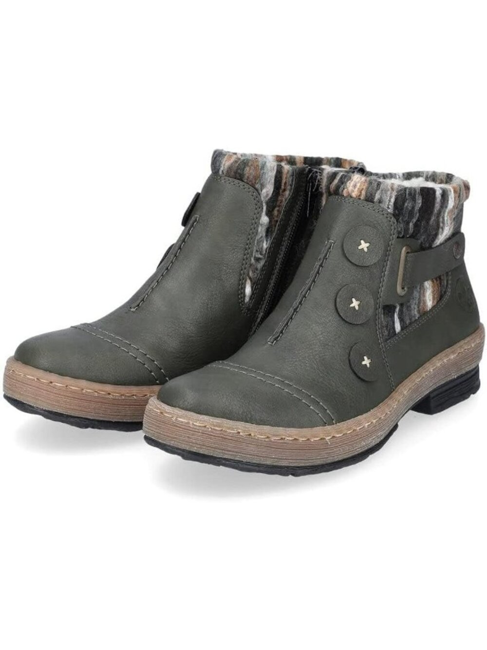 Rieker Women's Felicitas 59 Sherpa Lined Ankle Booties Size 41 Olive Green - Picture 3 of 15